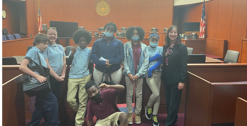 Syracuse Academy of Science and Citizenship 6th-grade students visited the U.S. District Court (Northern District of New York) for an educational field trip.